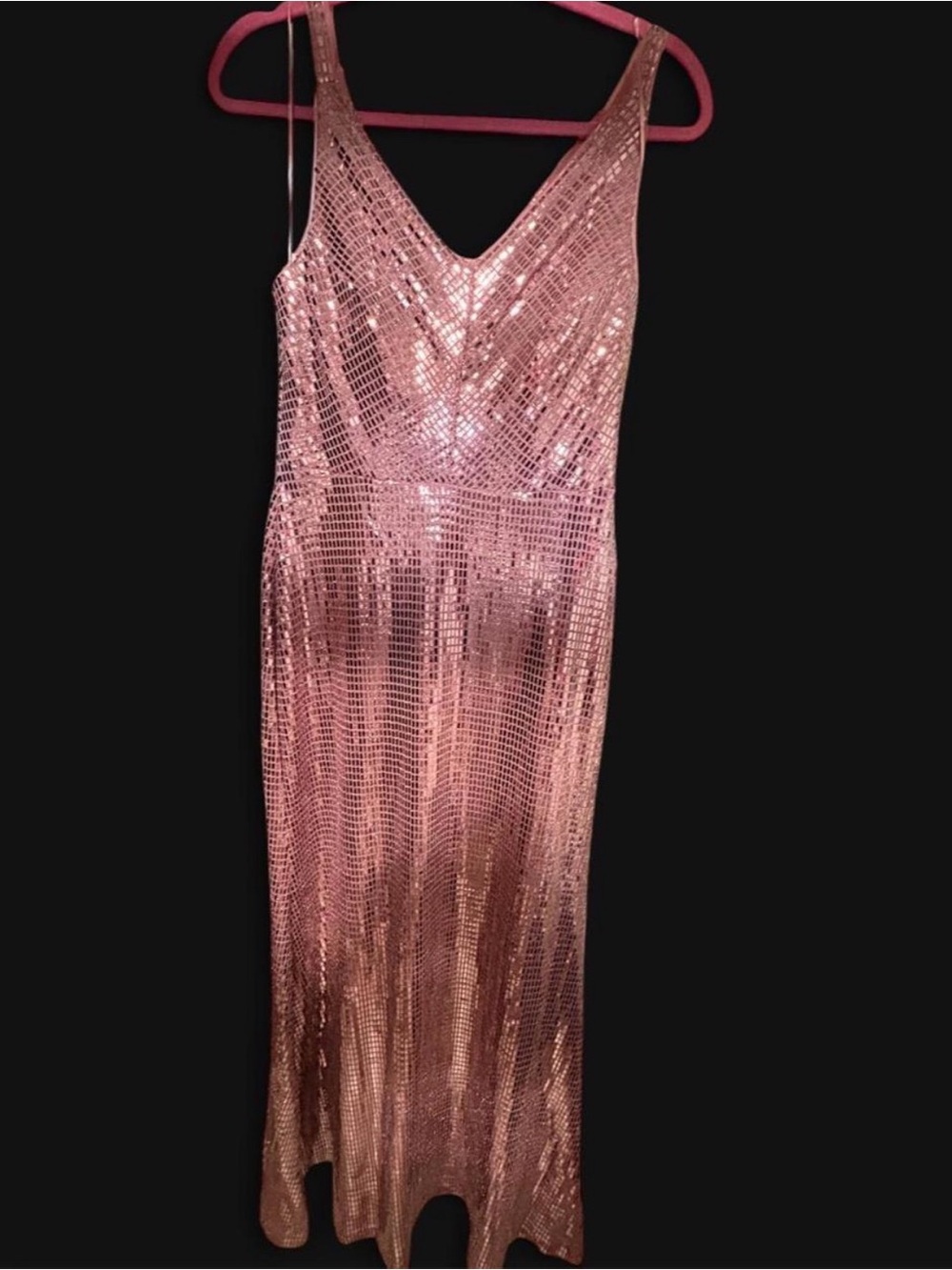 Night Way Collections Rose Pink Sequin Maxi Dress